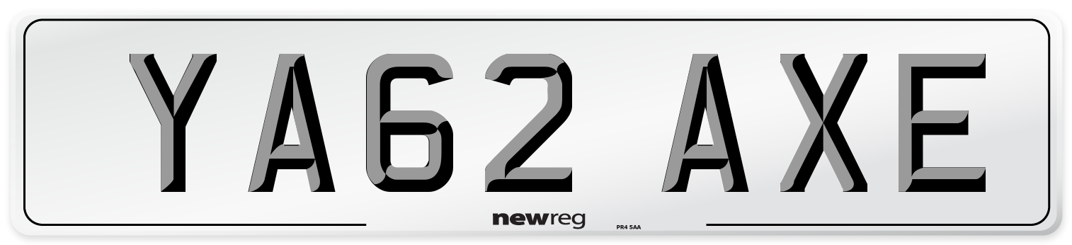 YA62 AXE Number Plate from New Reg